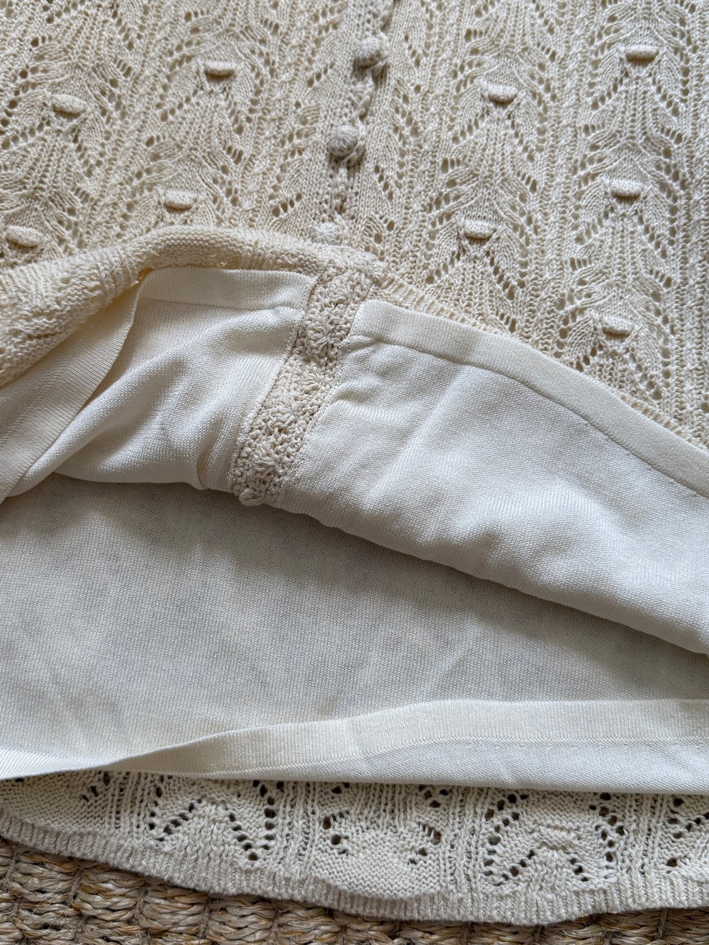 Sezane Willa Sleeveless Cream Knit Button-Front Dress - Picture 5 of 9
